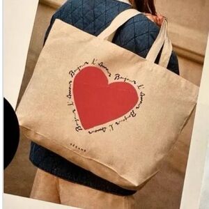 Limited Edition Sezane Mon Amour Tote Bag